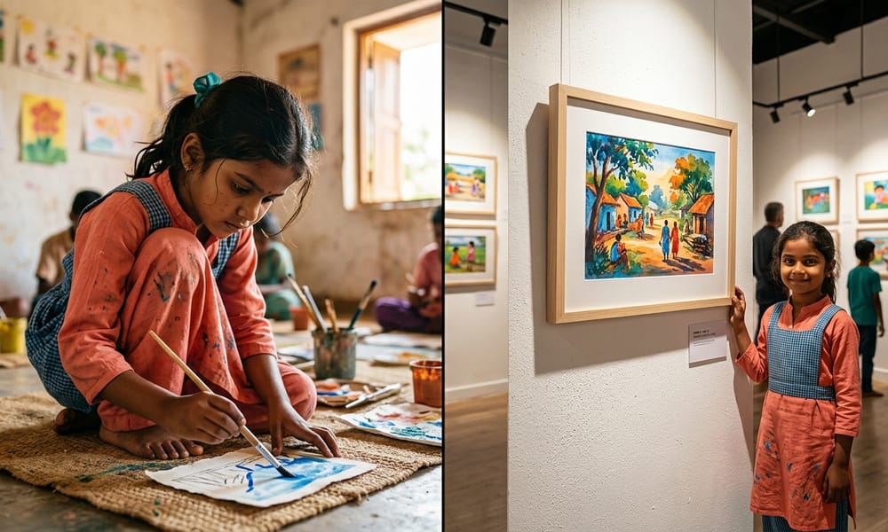 Child creating art and making an impact