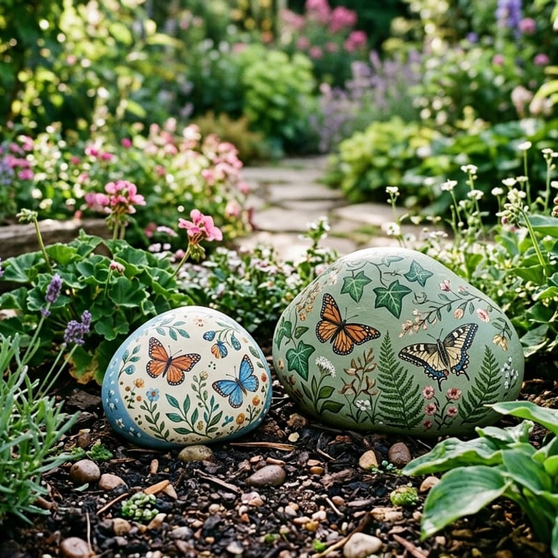 Garden Decor Stone Pair