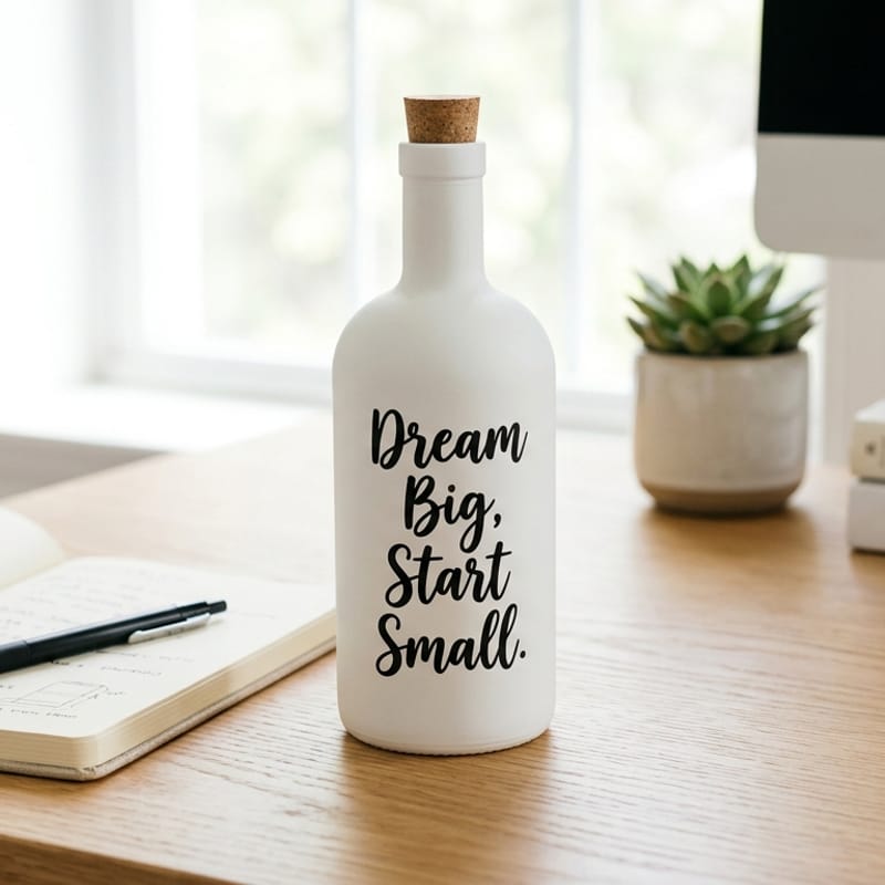 Words of Wisdom Quote Art Bottle