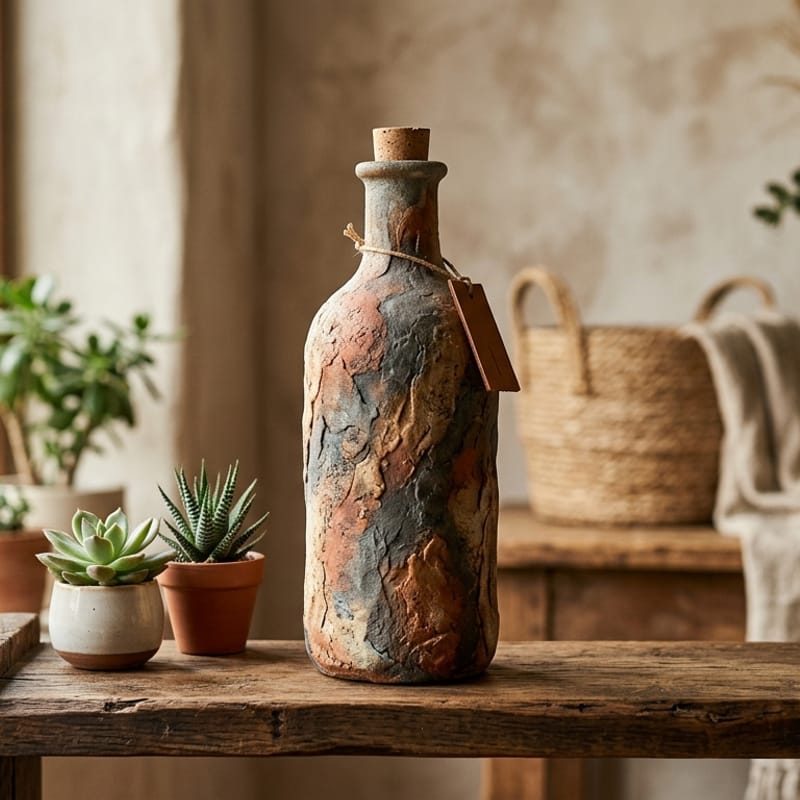 Resin/Clay Textured Bottle Decor